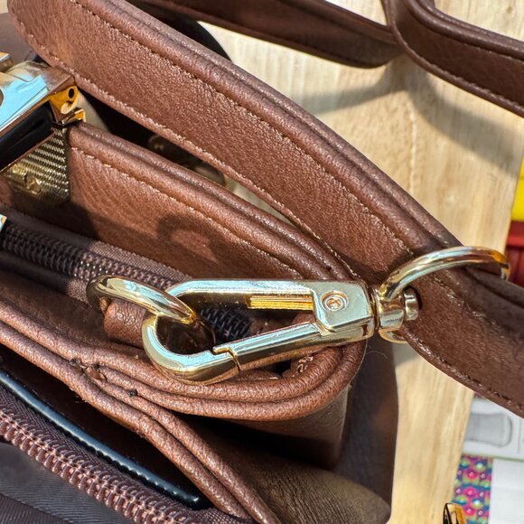 NWOT Women's Dasein Brown Vegan Leather Crossbody / Satchel bag Adjustable Strap - Picture 11 of 14